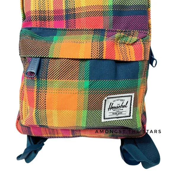 Herschel Supply Co. Orange Green Red Plaid Mini Backpack - Picture 6 of 14